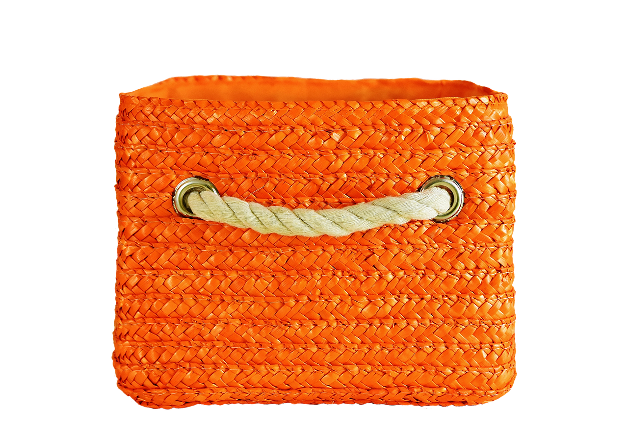 Image - basket orange colorful storage