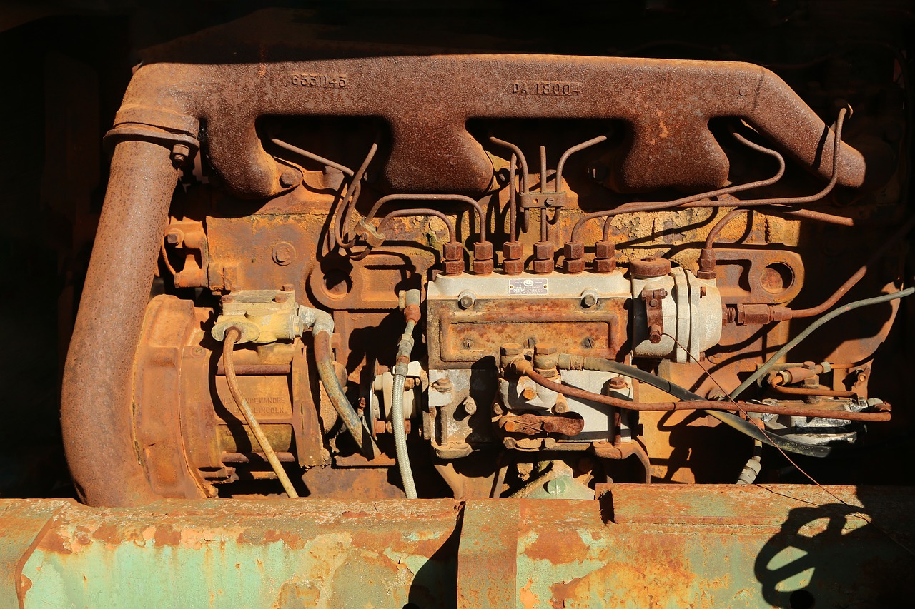 Image - rusty old engine mechanical aged