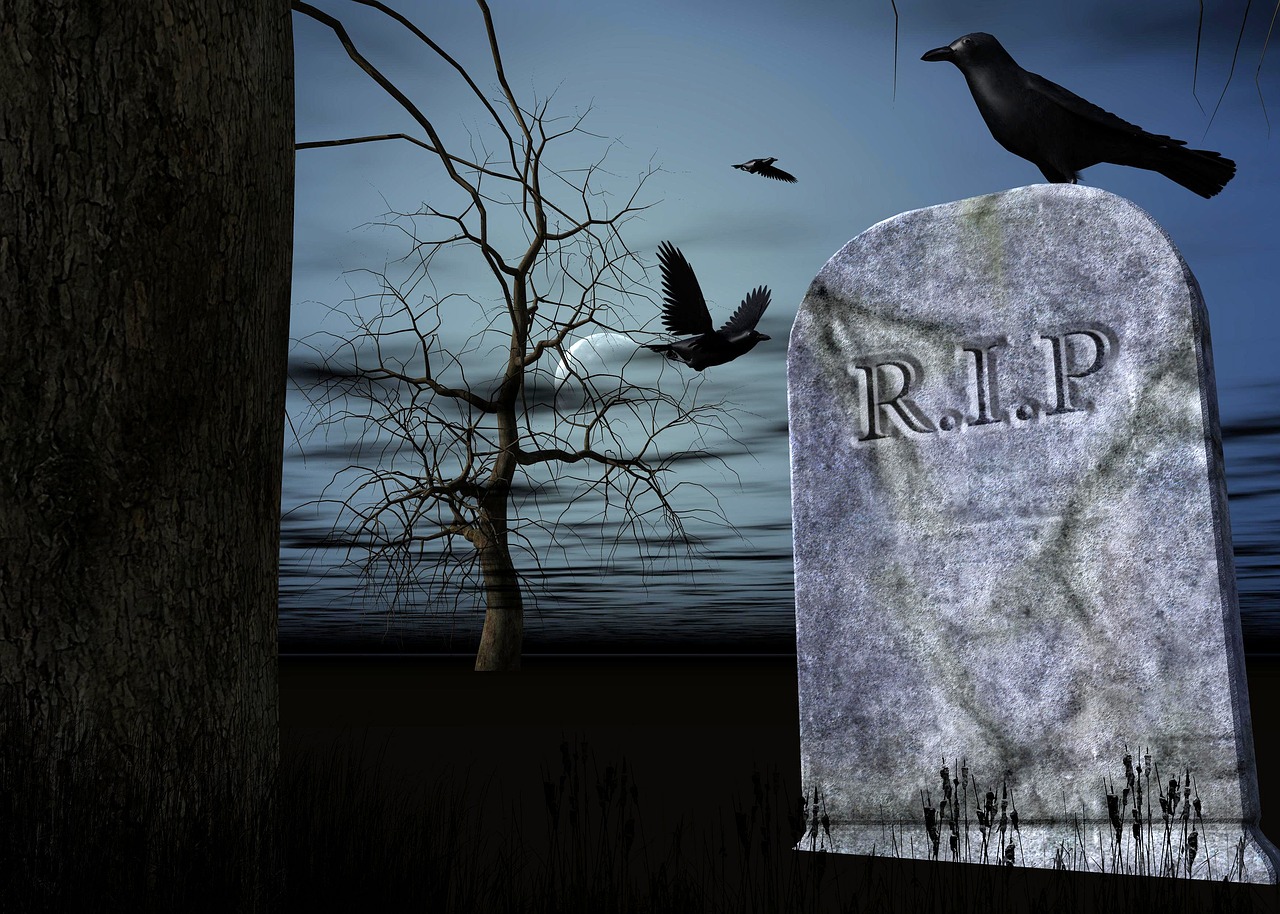 Image - tombstone raven cemetery mood tree