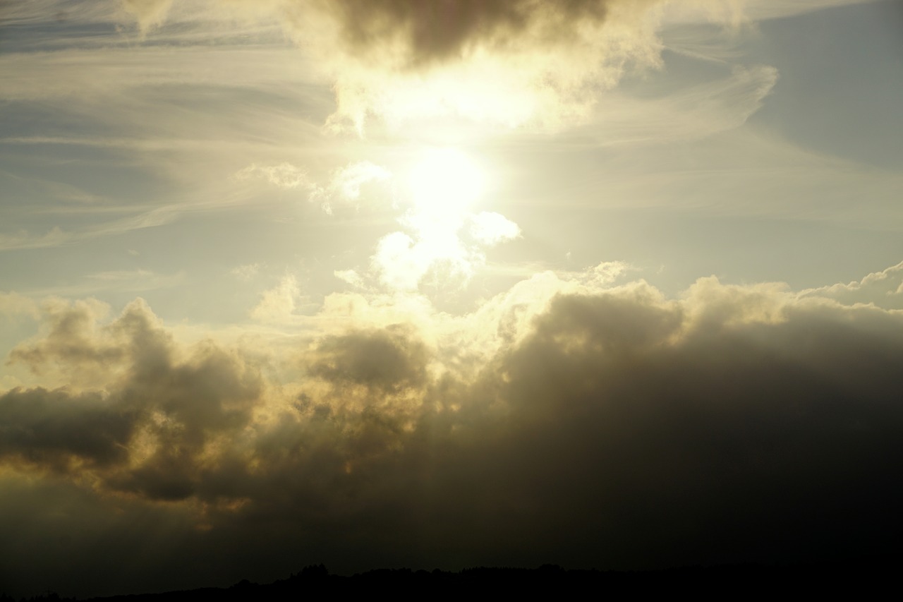 Image - sky clouds sky beams bright nature