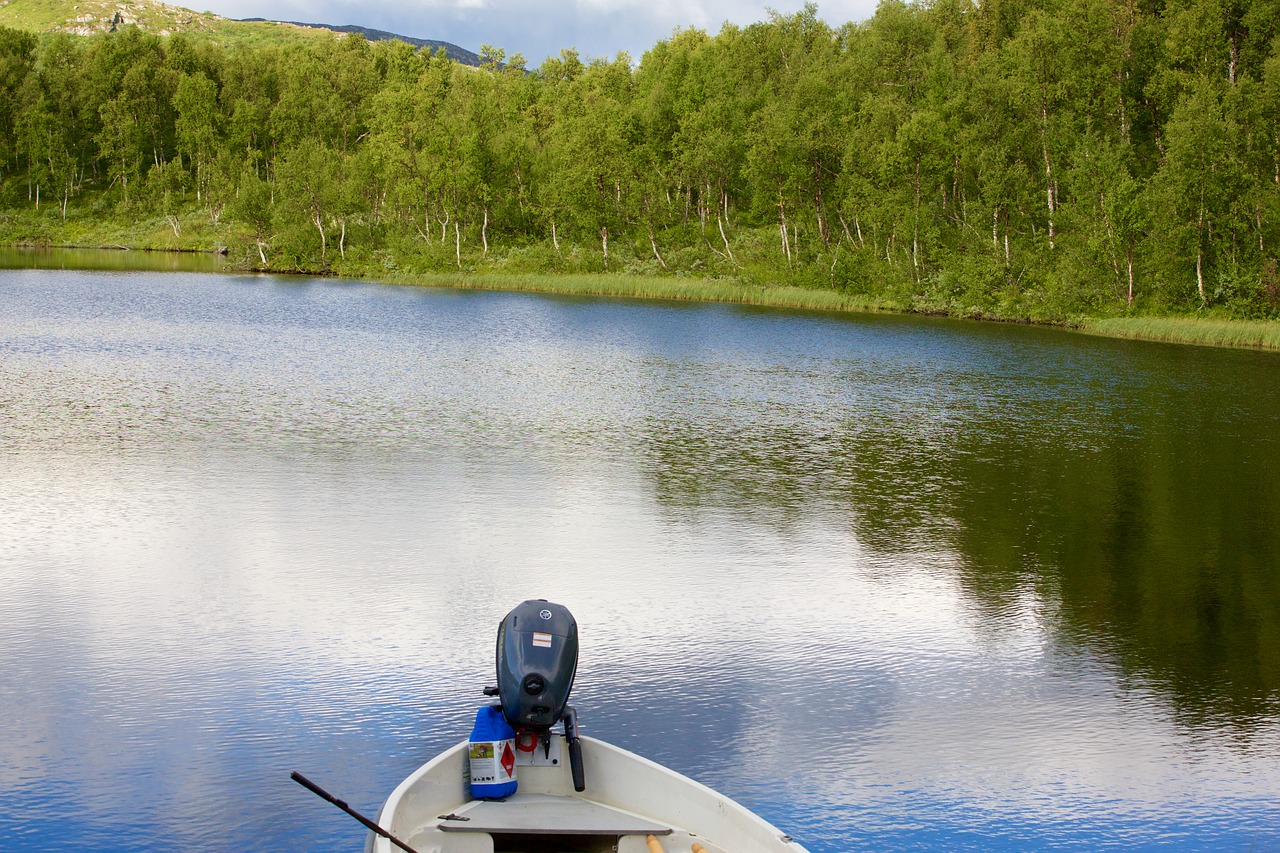 Image - nature boat lake landscape sweden