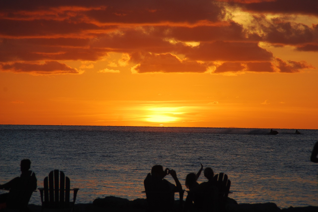 Image - sunset beach people watching