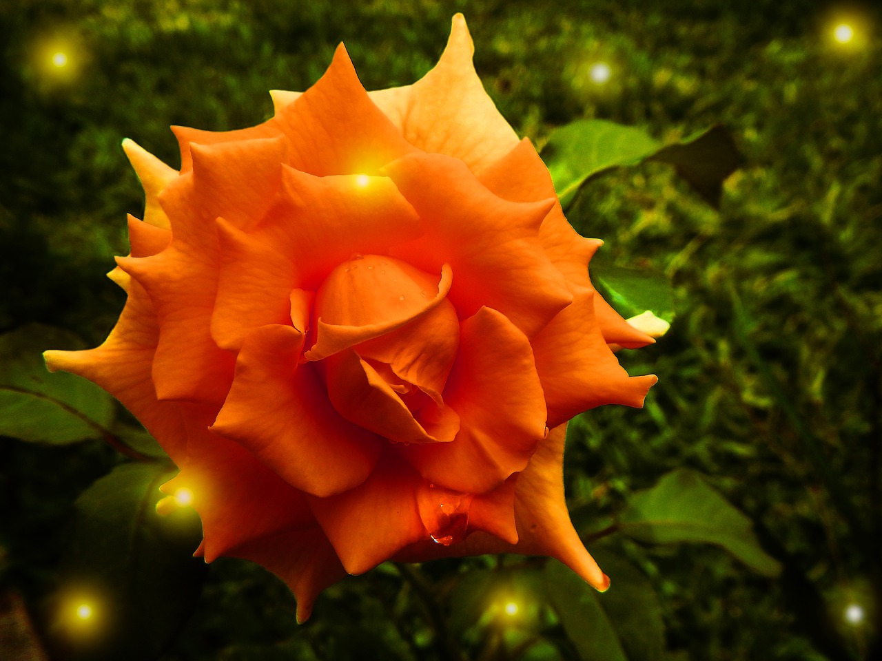 Image - rose fireflies garden illusion