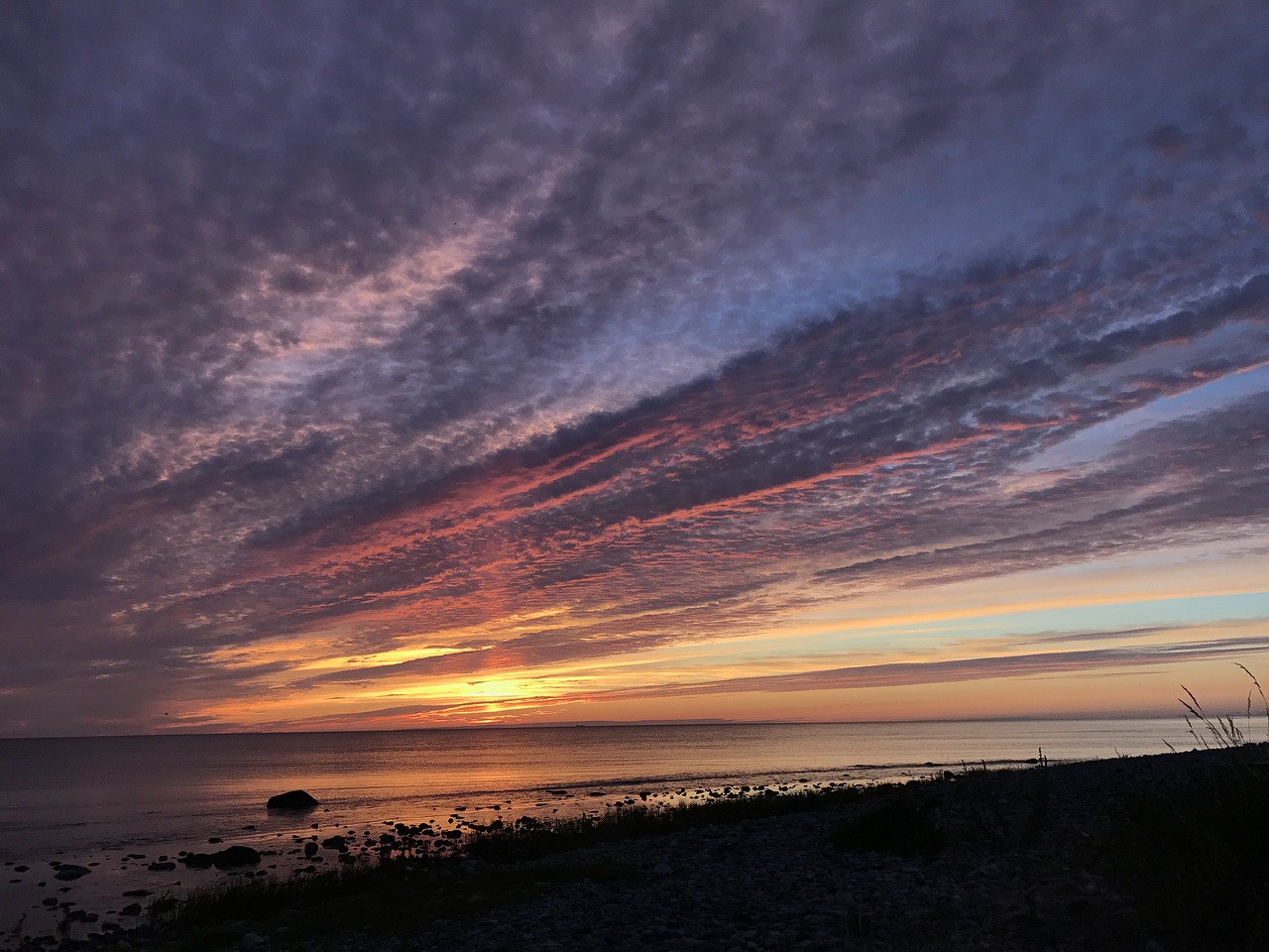 Image - sunset gotland summer himmel water