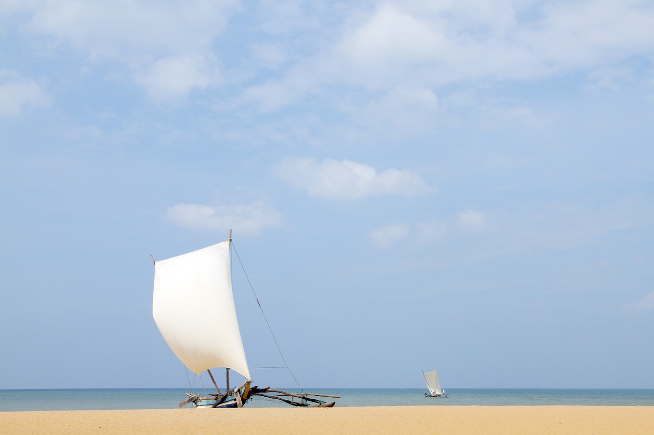 Image - sail boat beach sand yellow white