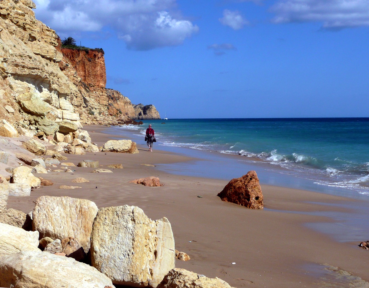 Image - sand beach rocky coast algarve