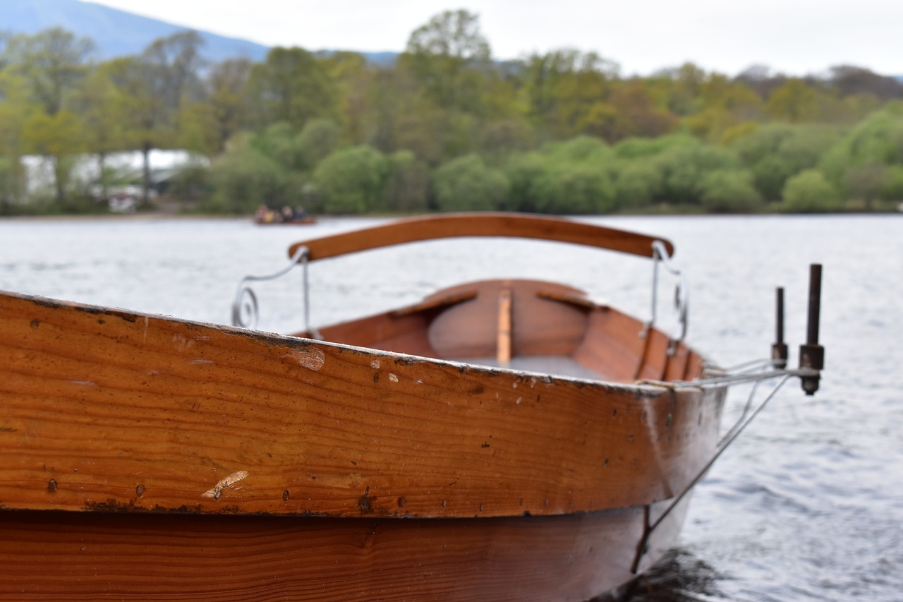 Image - rowing boat wooden lake