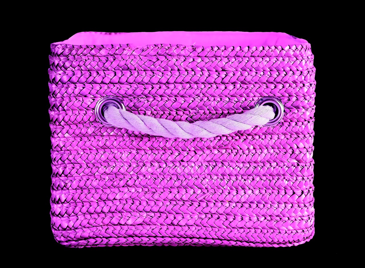 Image - basket pink colorful storage