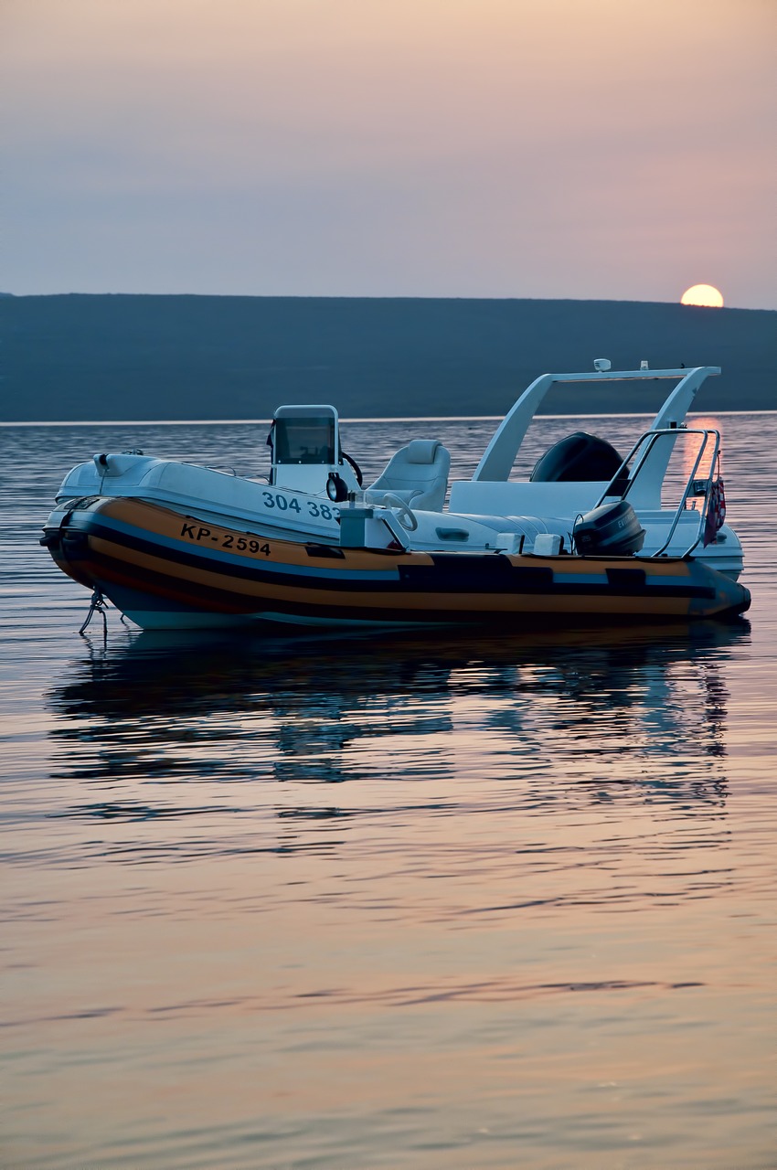 Image - boat sea inflatable boat coast