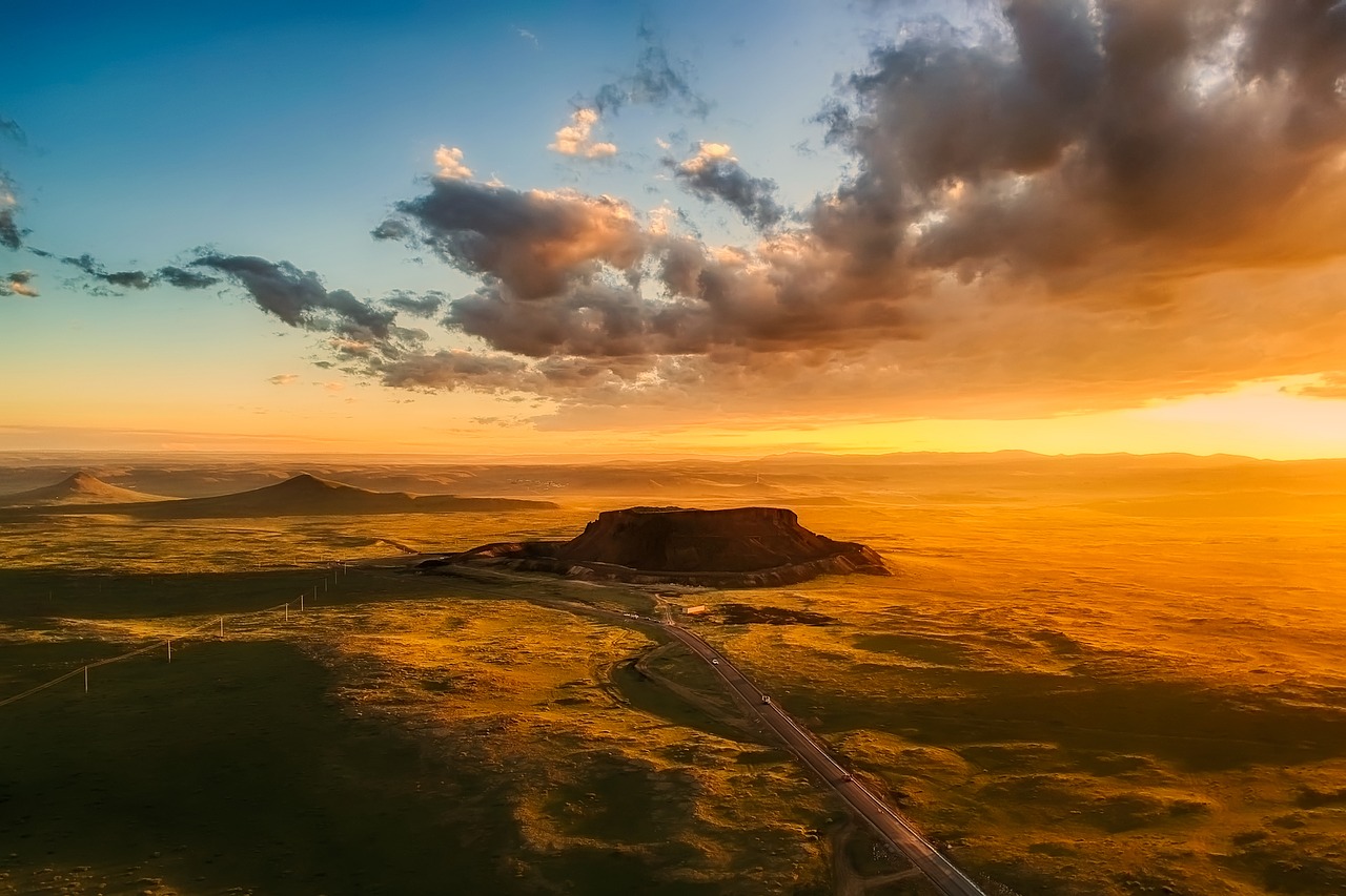 Image - landscape sky clouds mesa desert