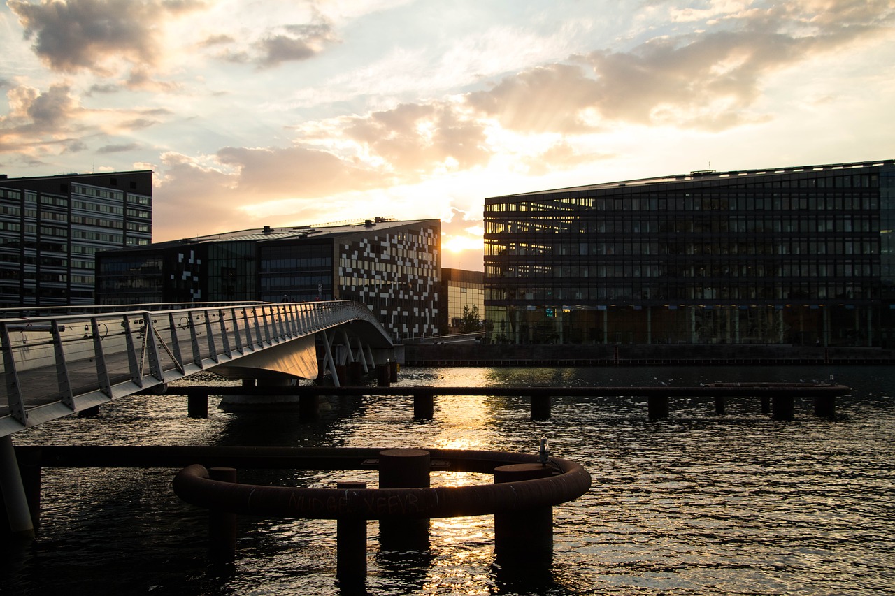 Image - sunset travel sea water bridge