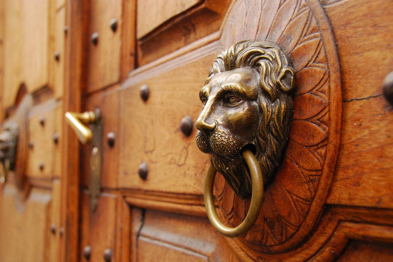 Image - door wood lion old door