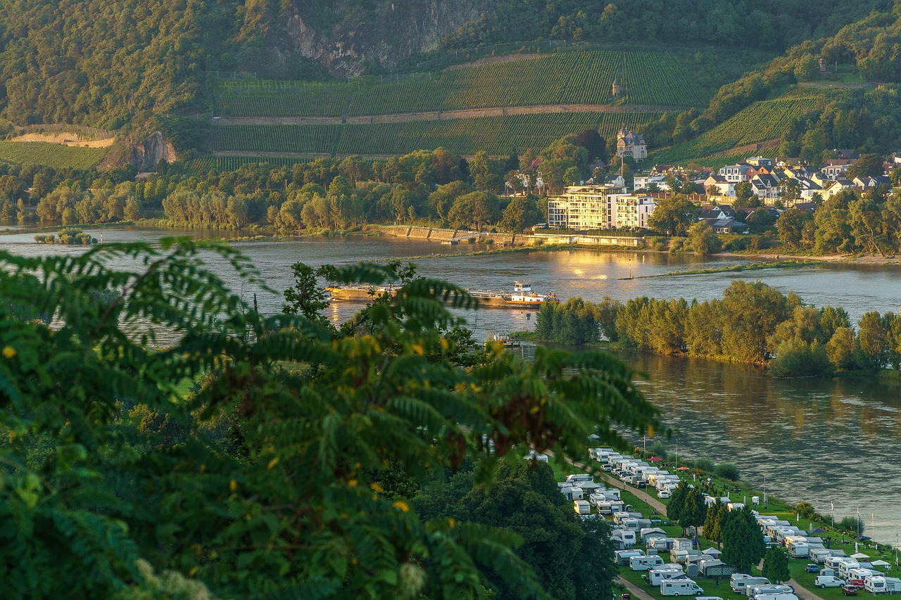 Image - rhine evening sun bad honnef germany