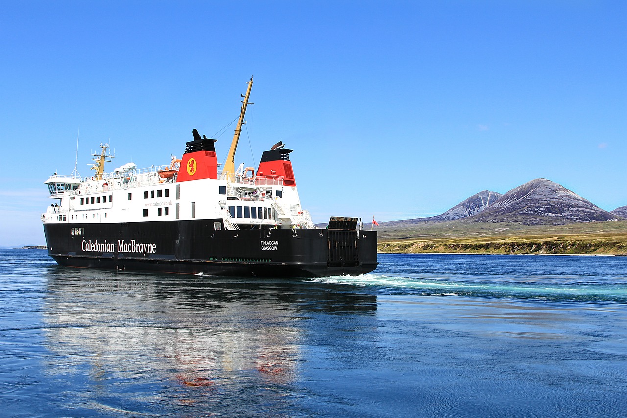 Image - ship ferry sea water mountain