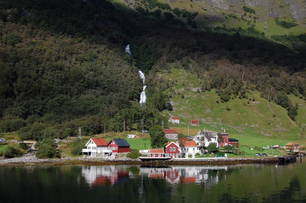 Image - norway fjord waterfall scandinavia