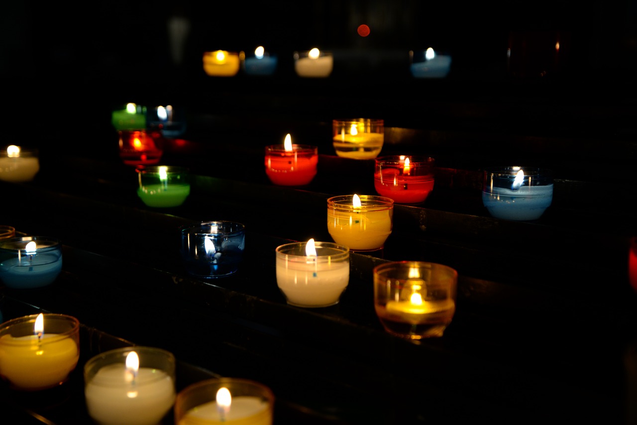 Image - candles lit church flame religion
