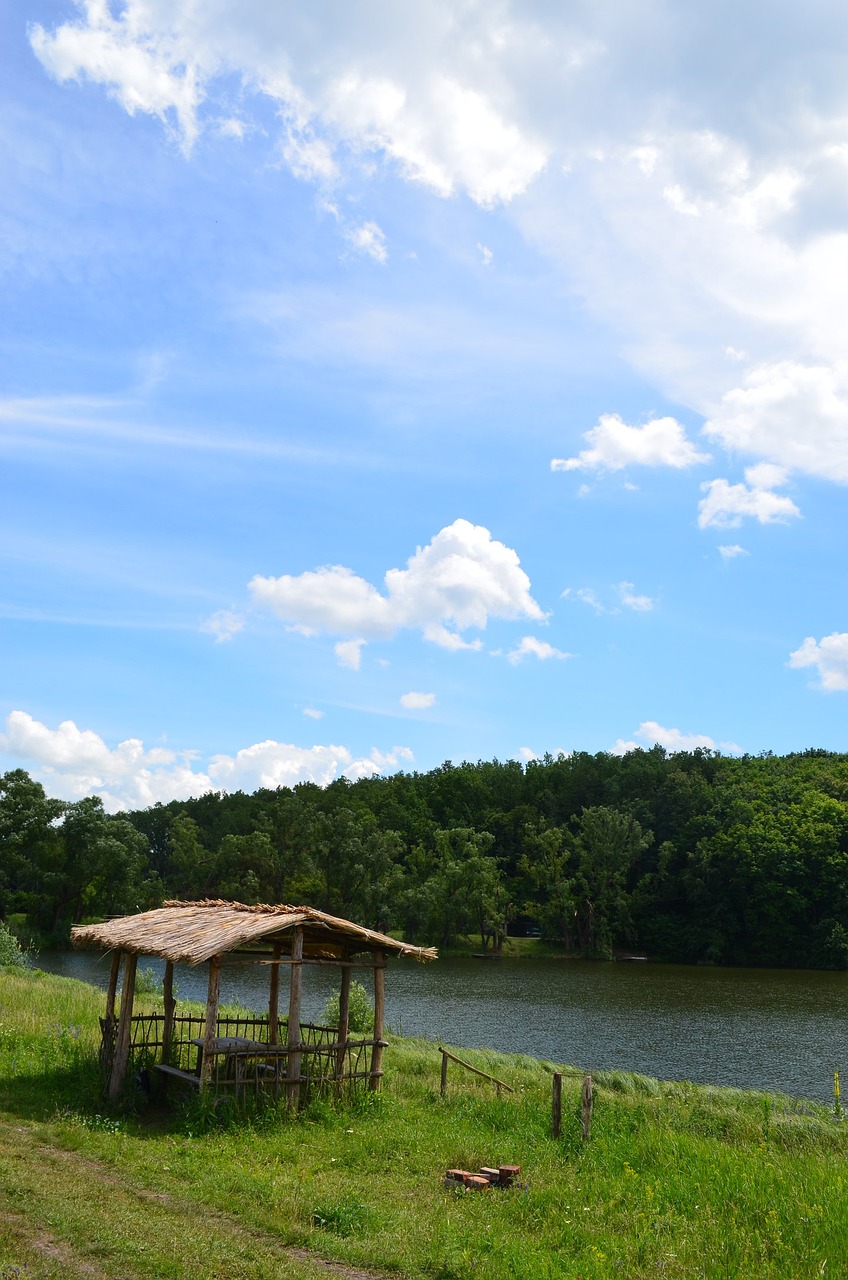 Image - gazebo reed pond slope forest