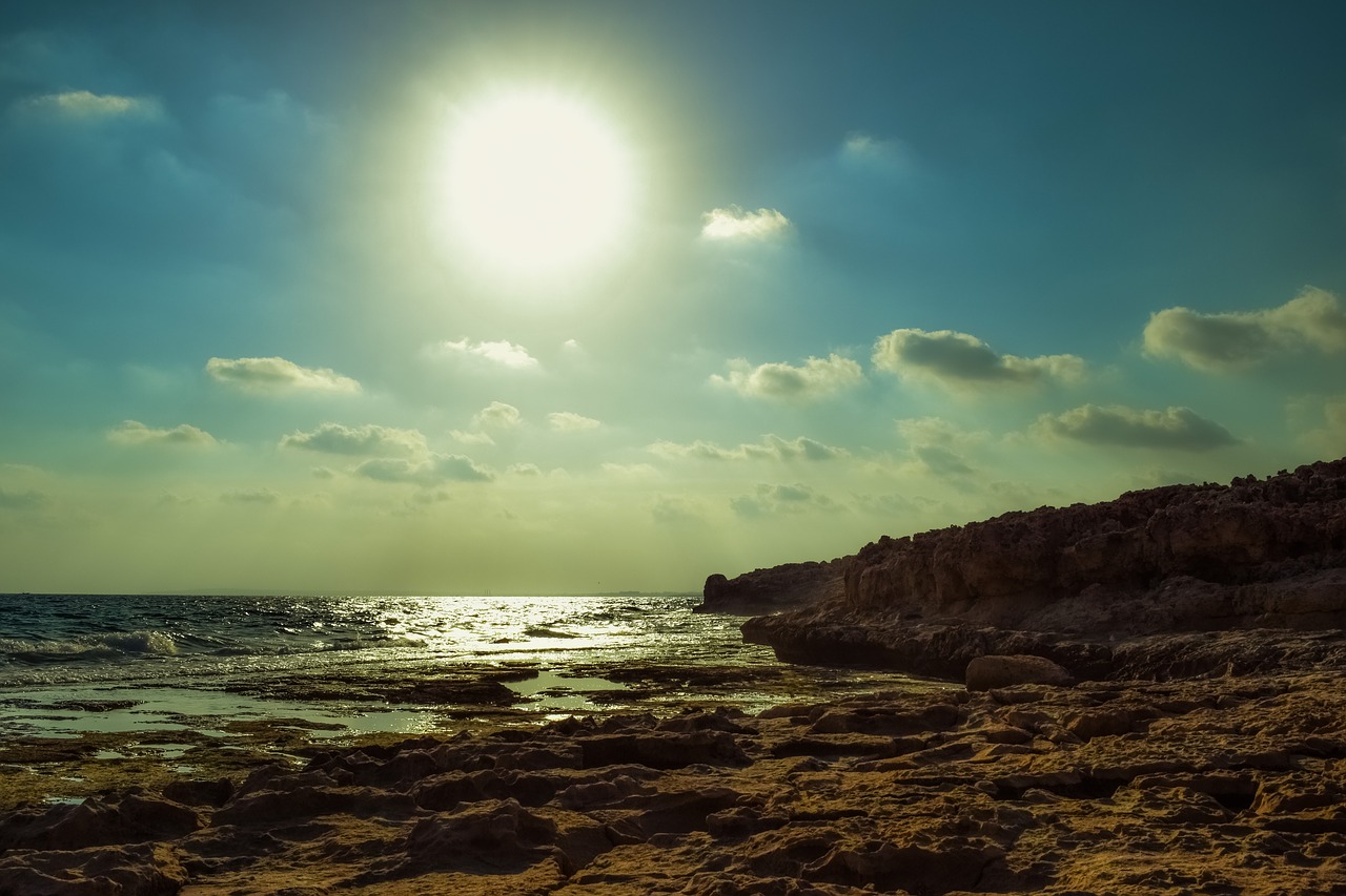 Image - sea sky clouds sun nature