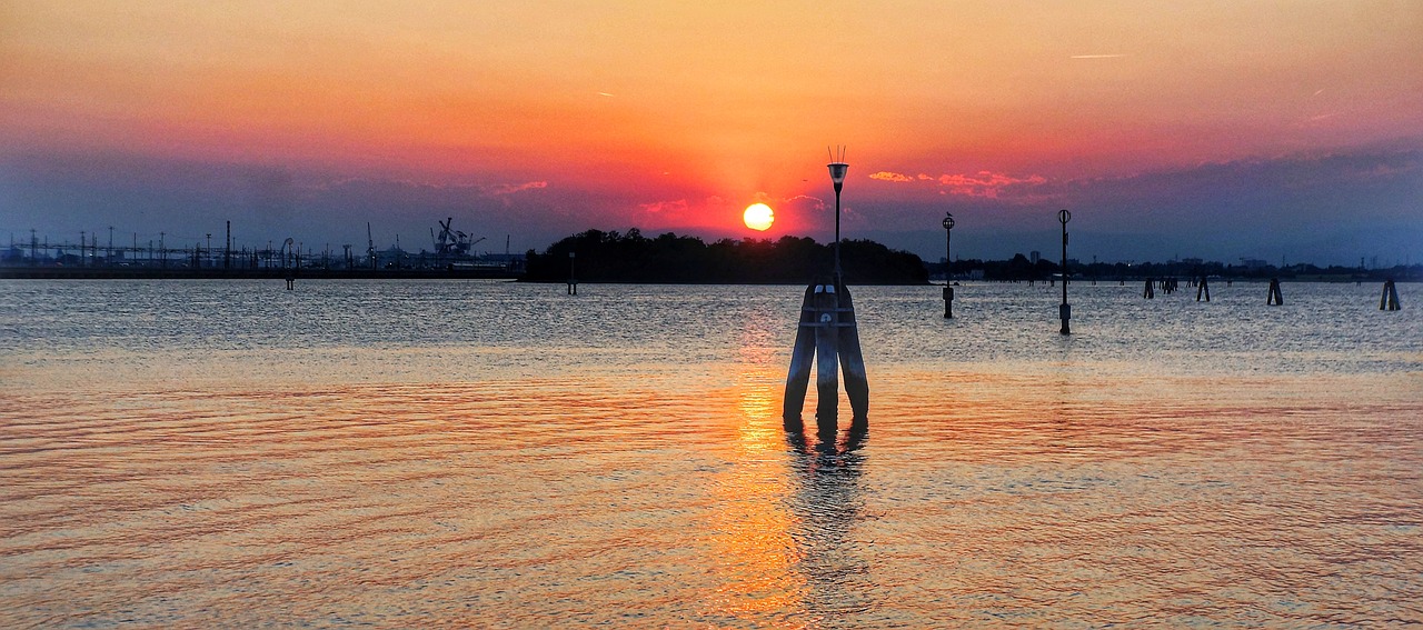 Image - sunset sea evening venice italy