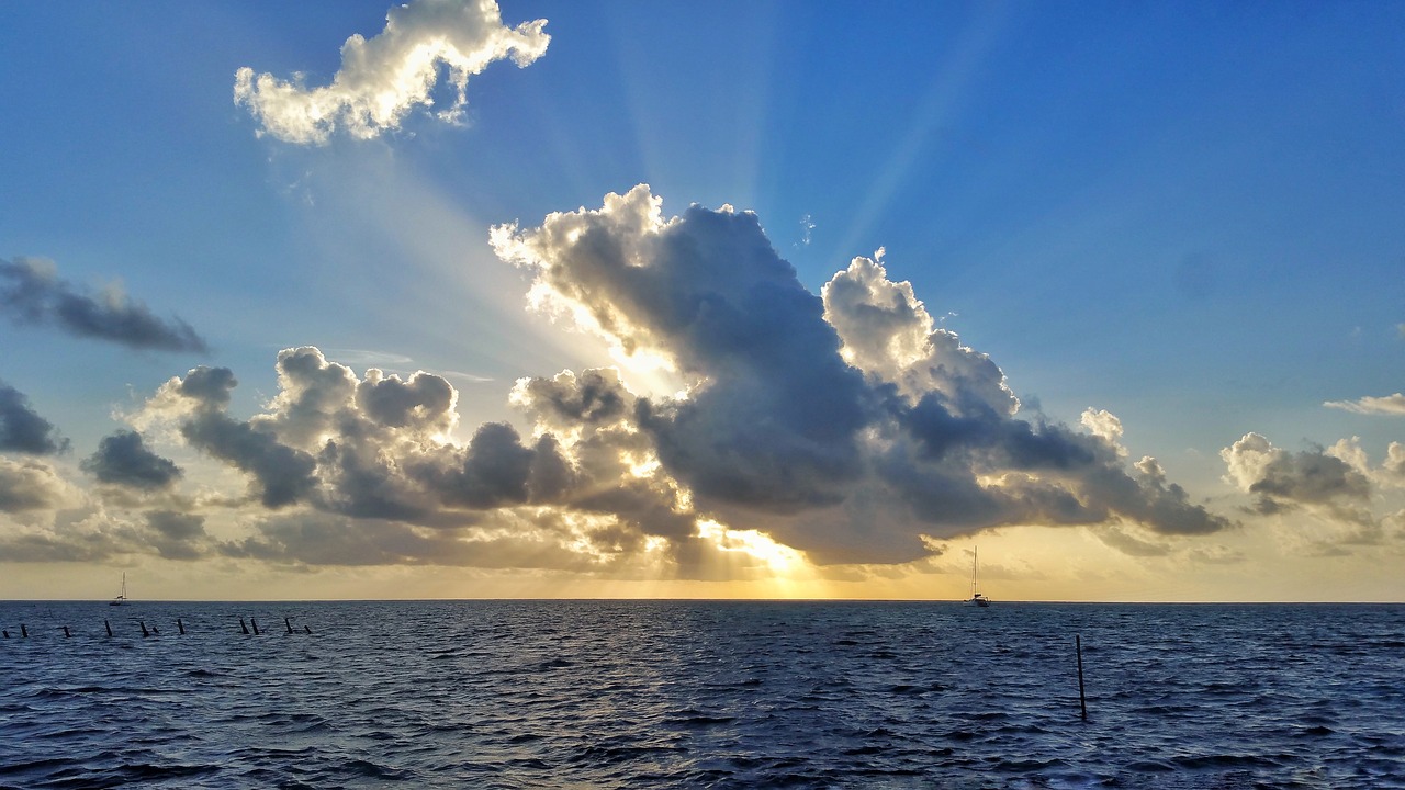 Image - sunrise clouds ocean landscape