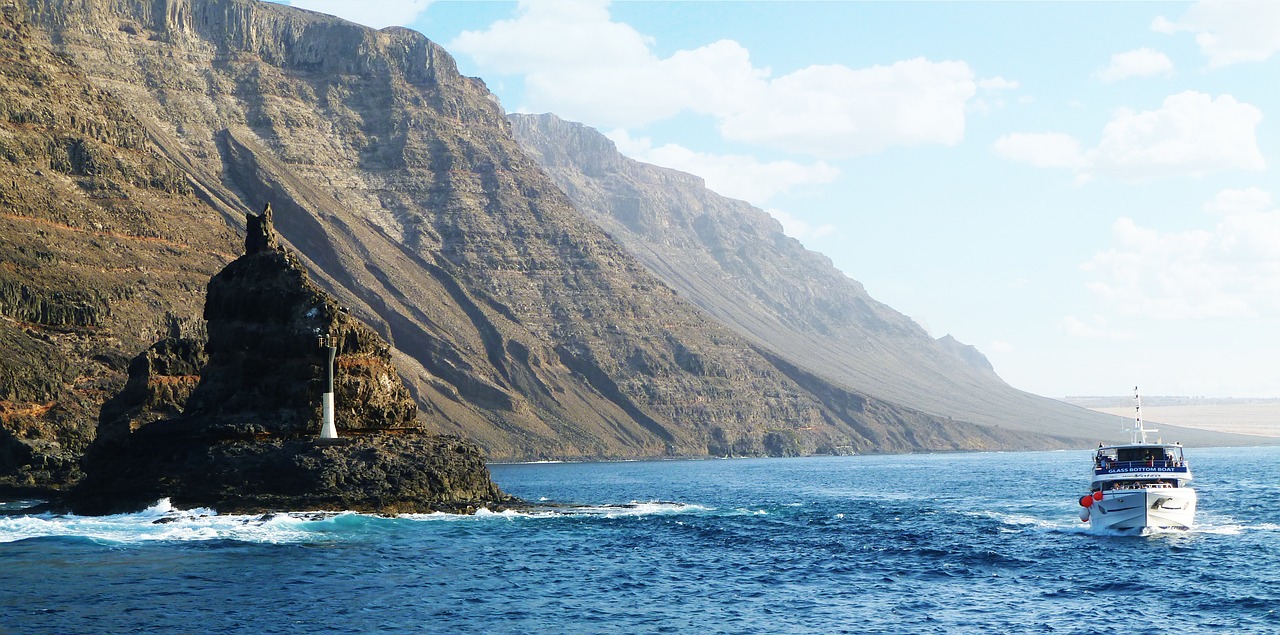 Image - sea nature ship bay rocks heaven