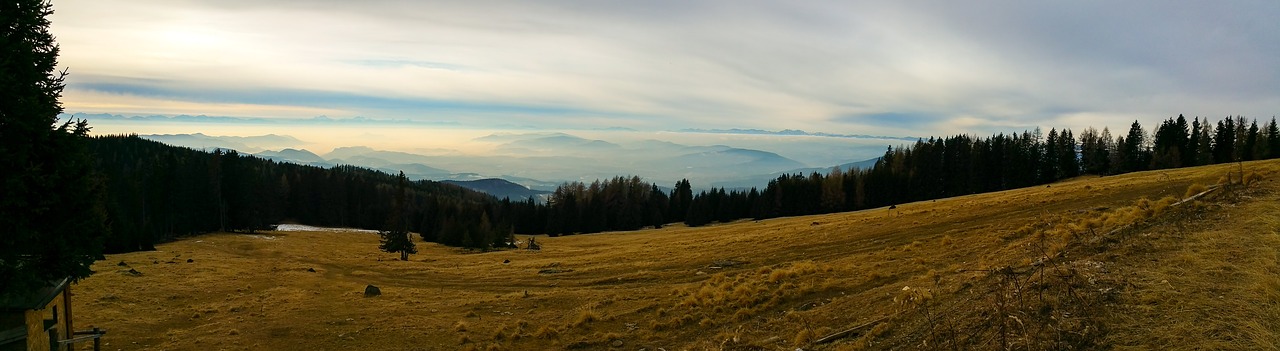 Image - panorama alm meadow valley clouds