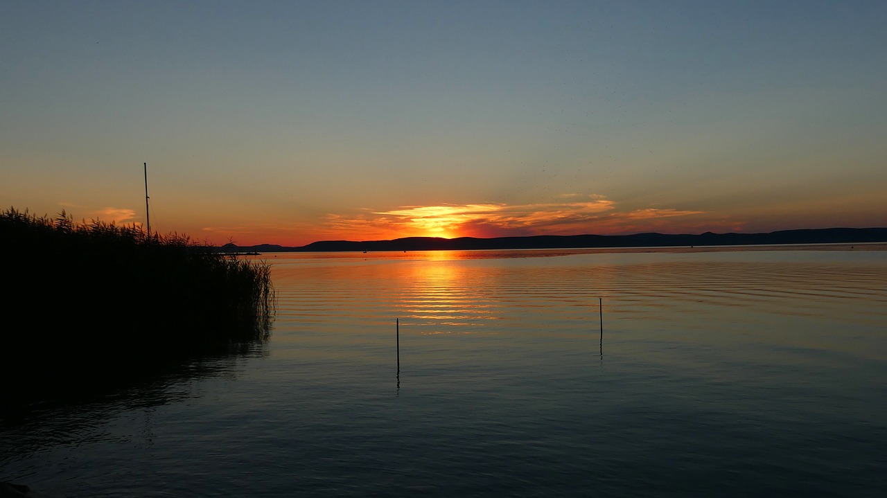 Image - sunset lake balaton balaton lake