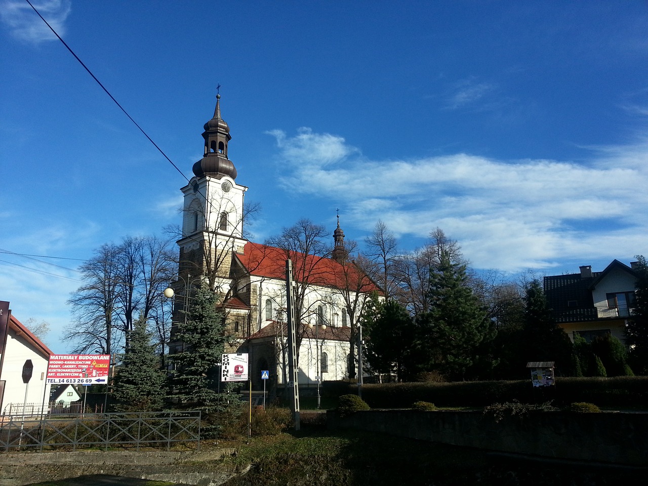 Image - church poland winter white red