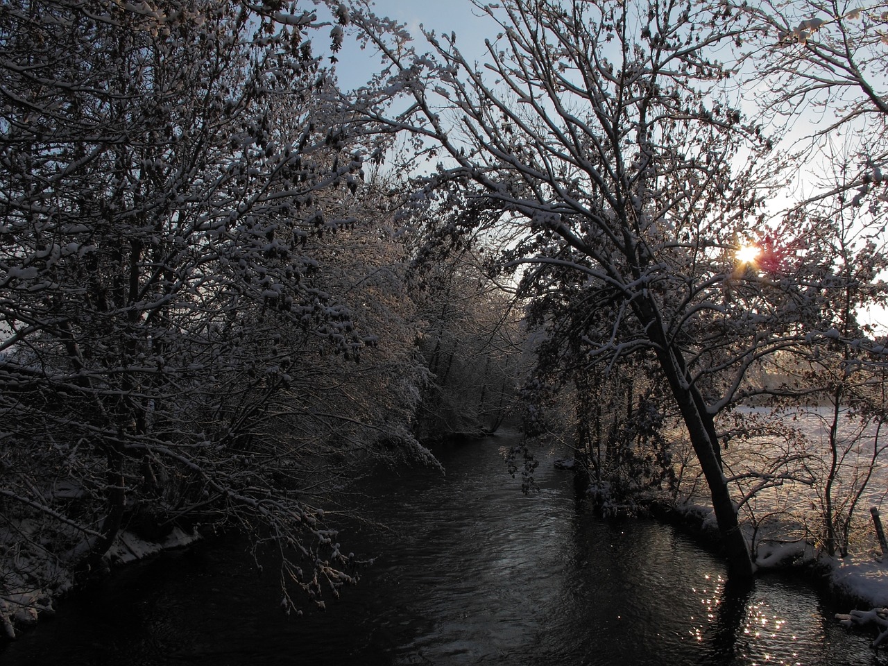 Image - snow france free picture river sun