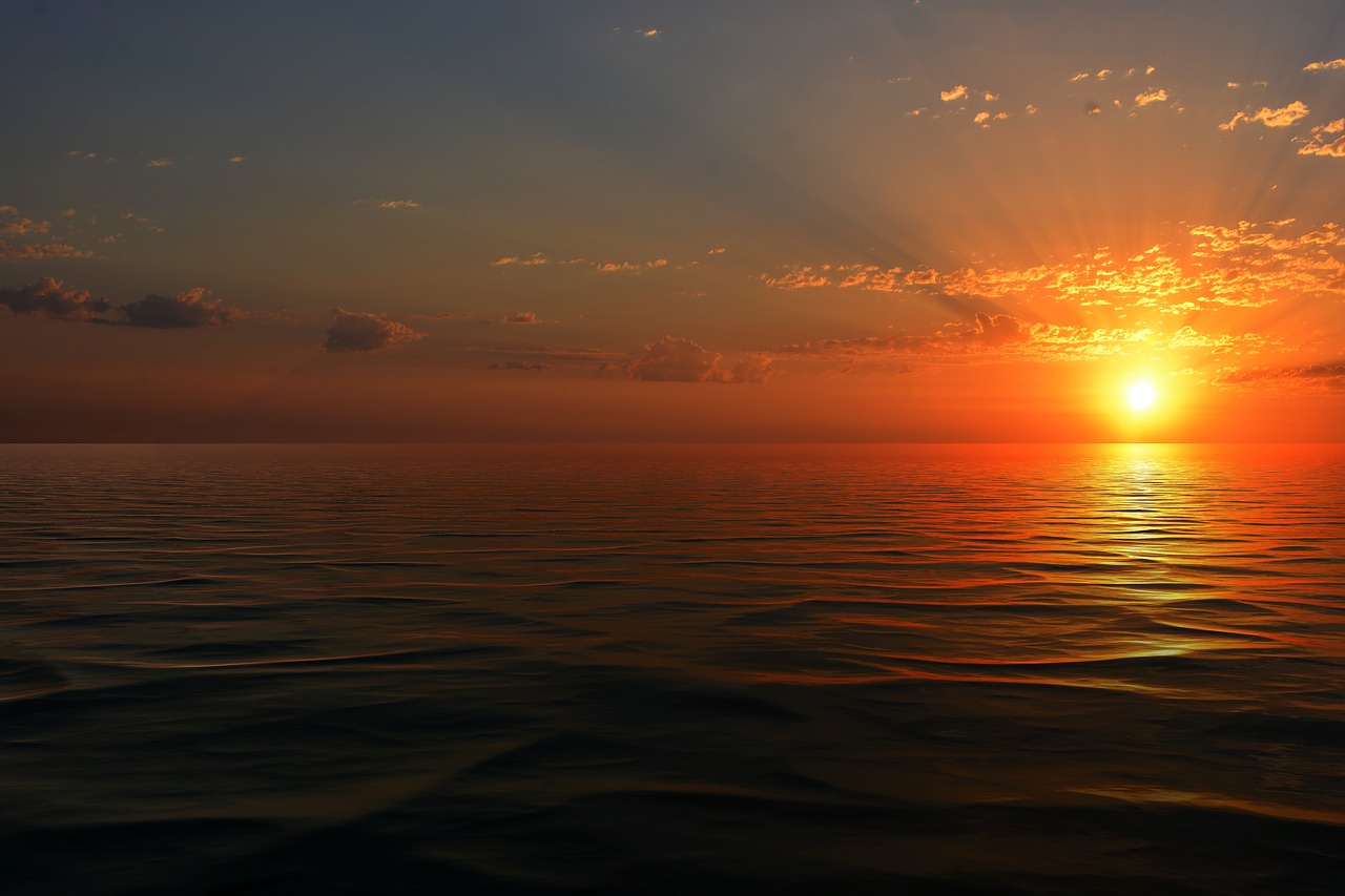 Image - ocean waves reflections sky water