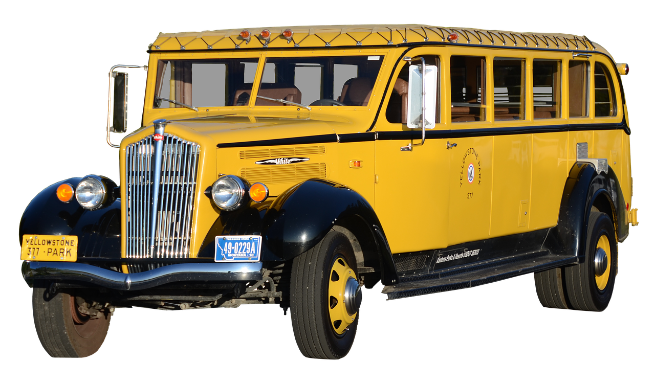 Image - bus yellow oldtimer white old usa