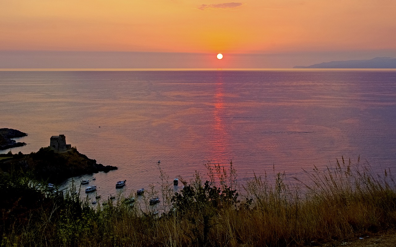 Image - sunset sea san nicola arcella