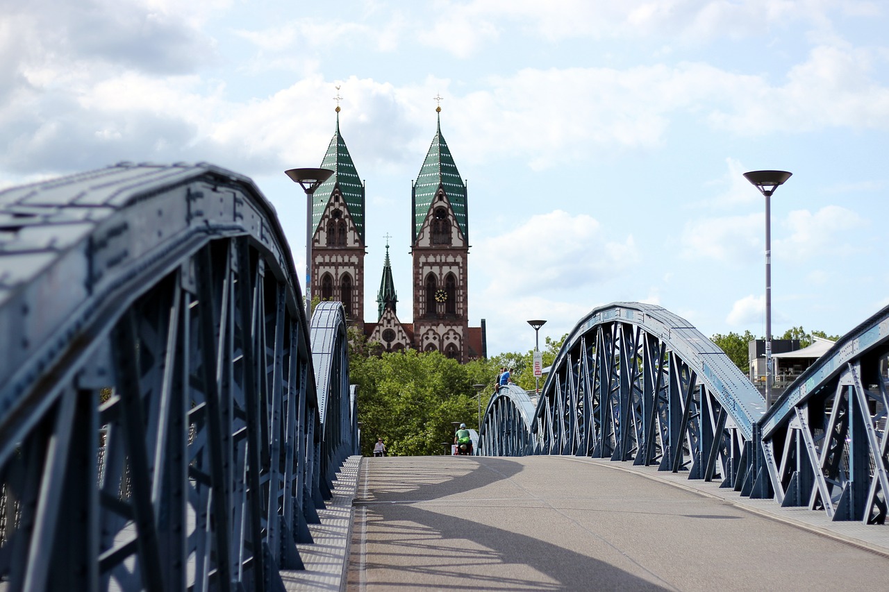 Image - bridge view freiburg blue bridge