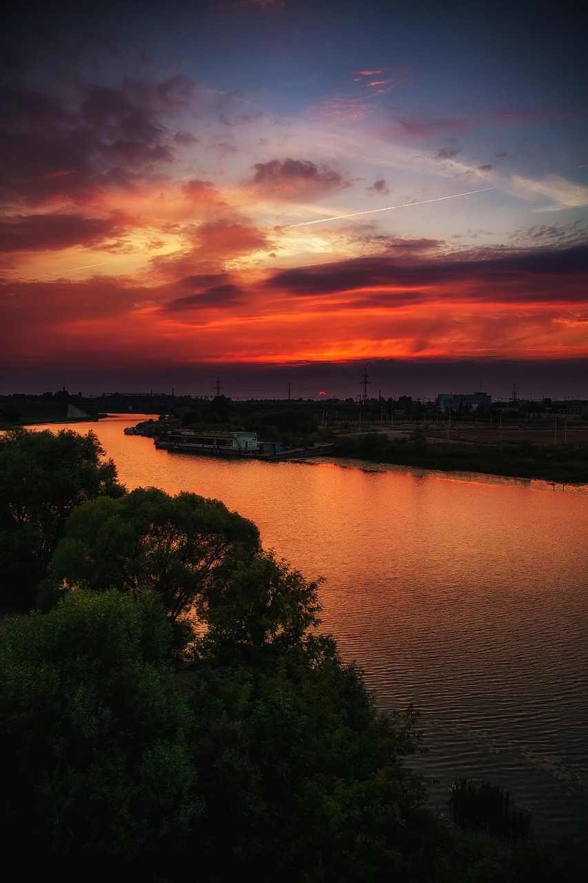 Image - colorful sunset bridge kotorosl sky