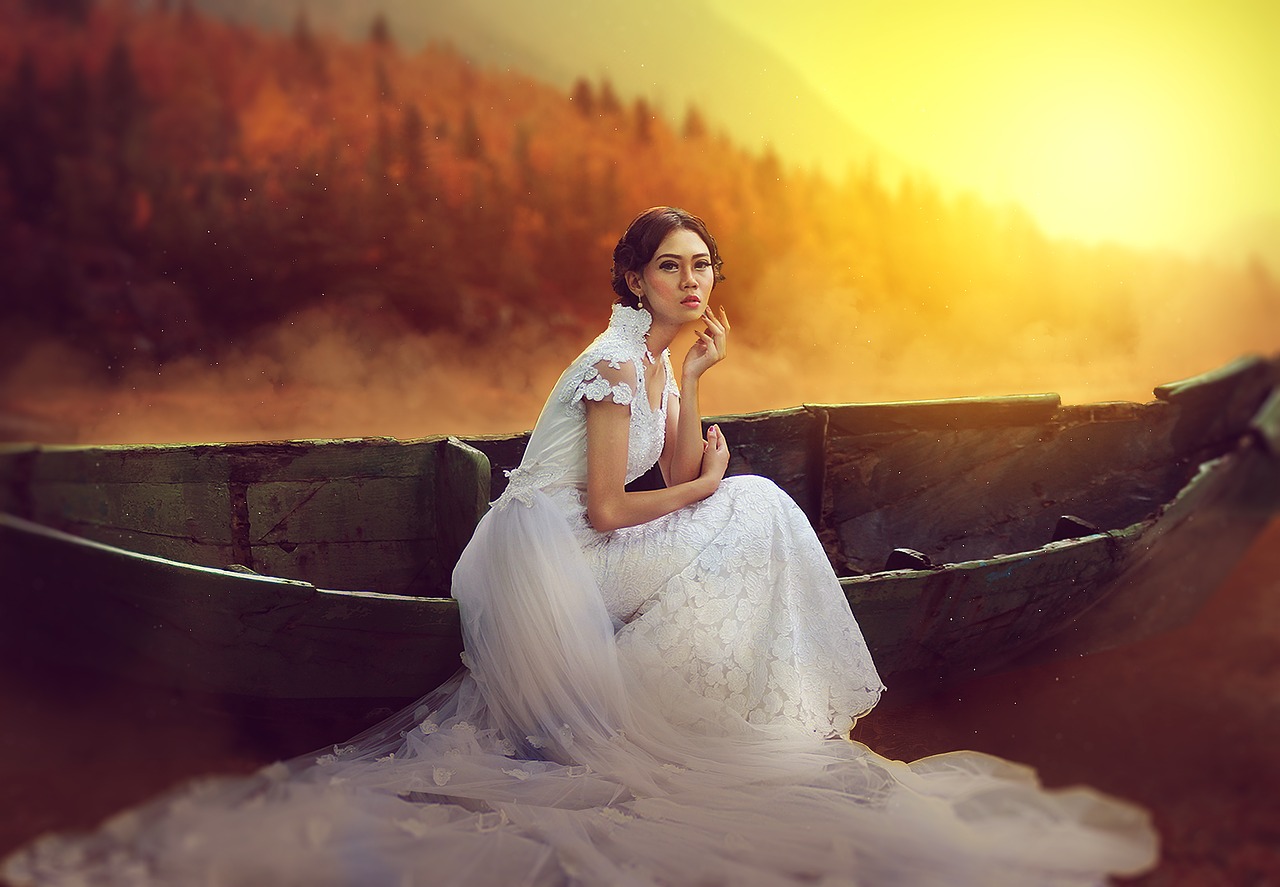 Image - girl beauty fantasy boat sunrise