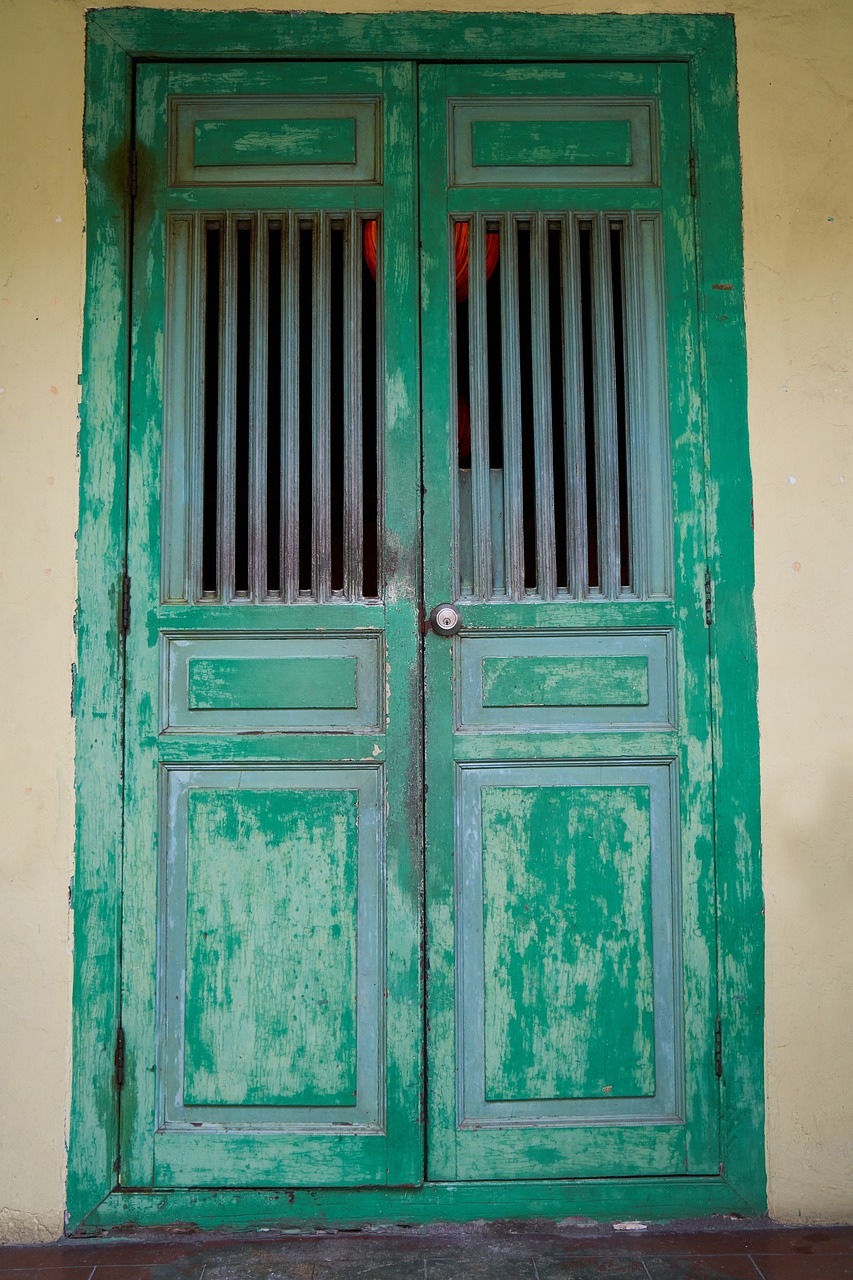 Image - green door architecture old color