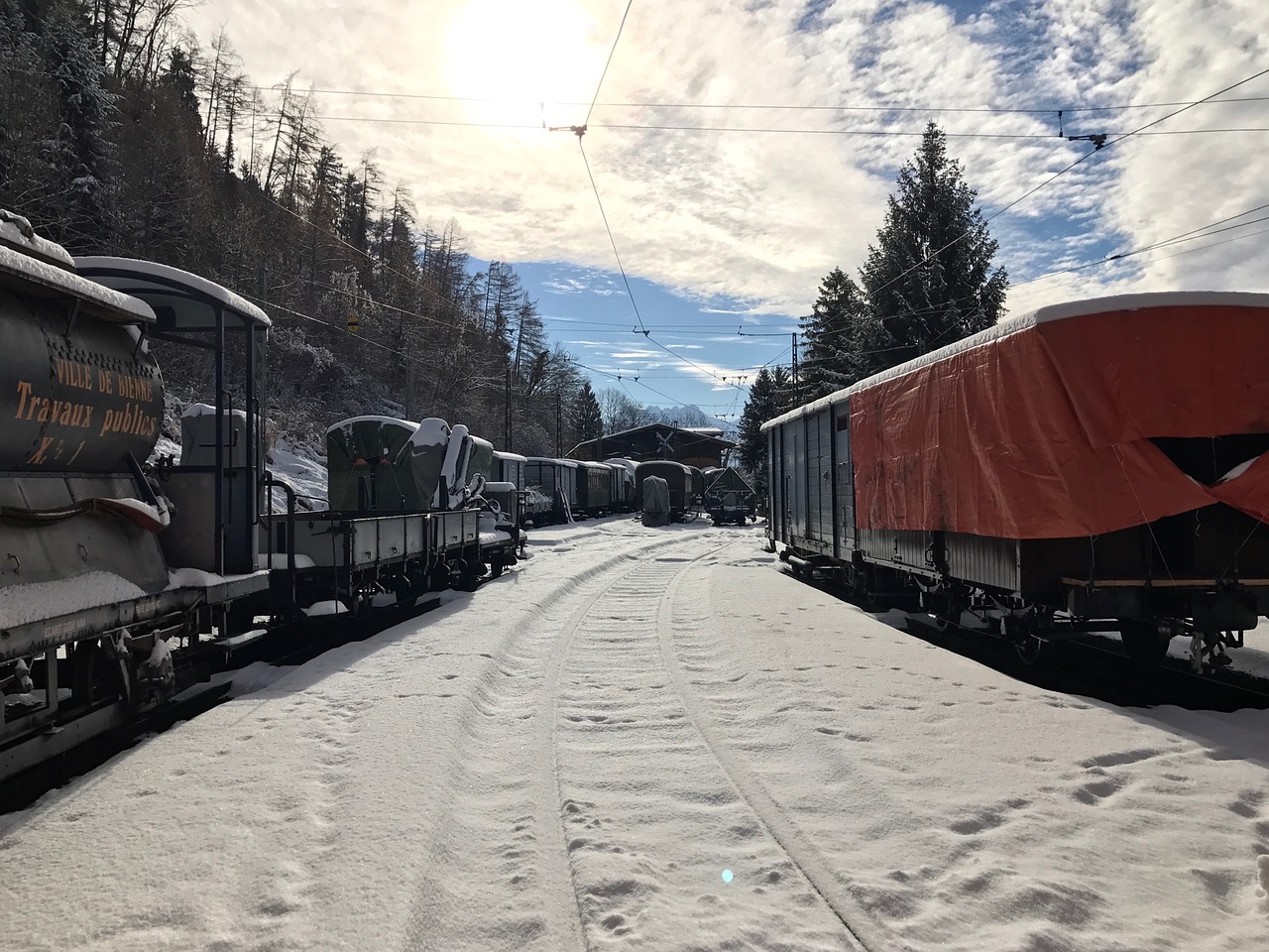 Image - snow train depot winter railway