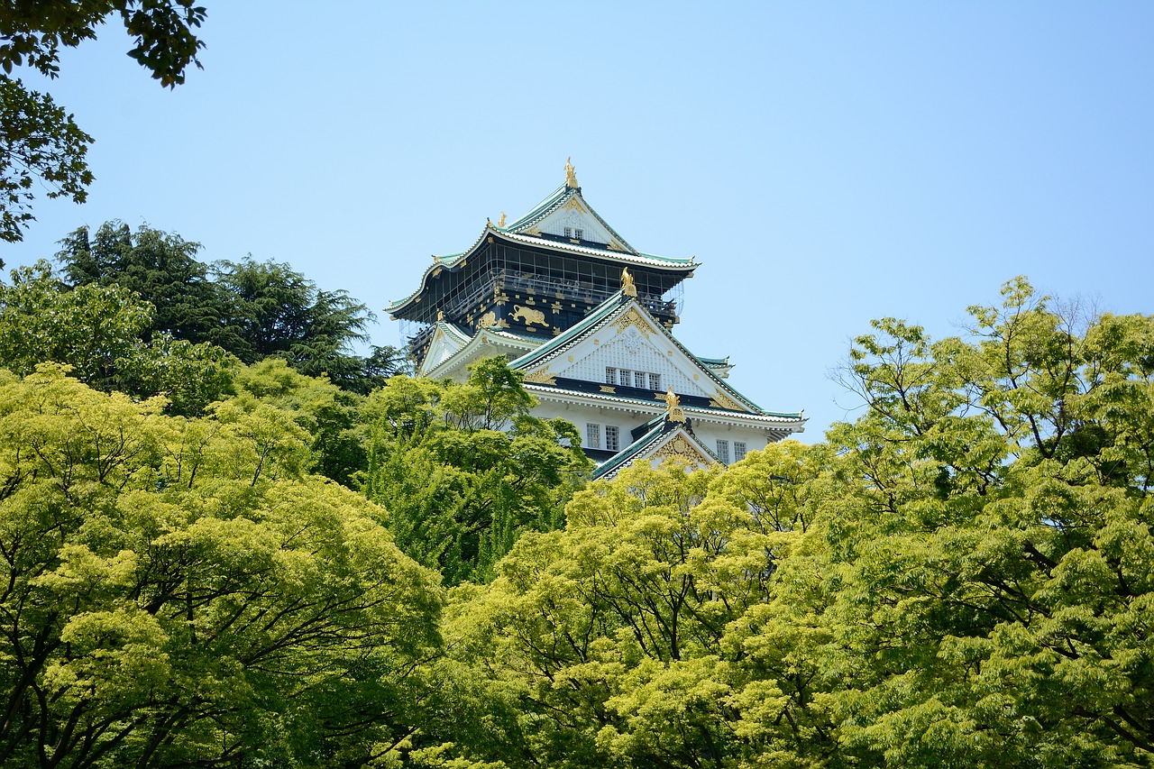 Image - castle building trees japanese