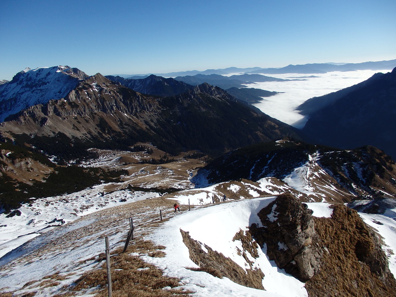 Image - winter hiking steep mountains