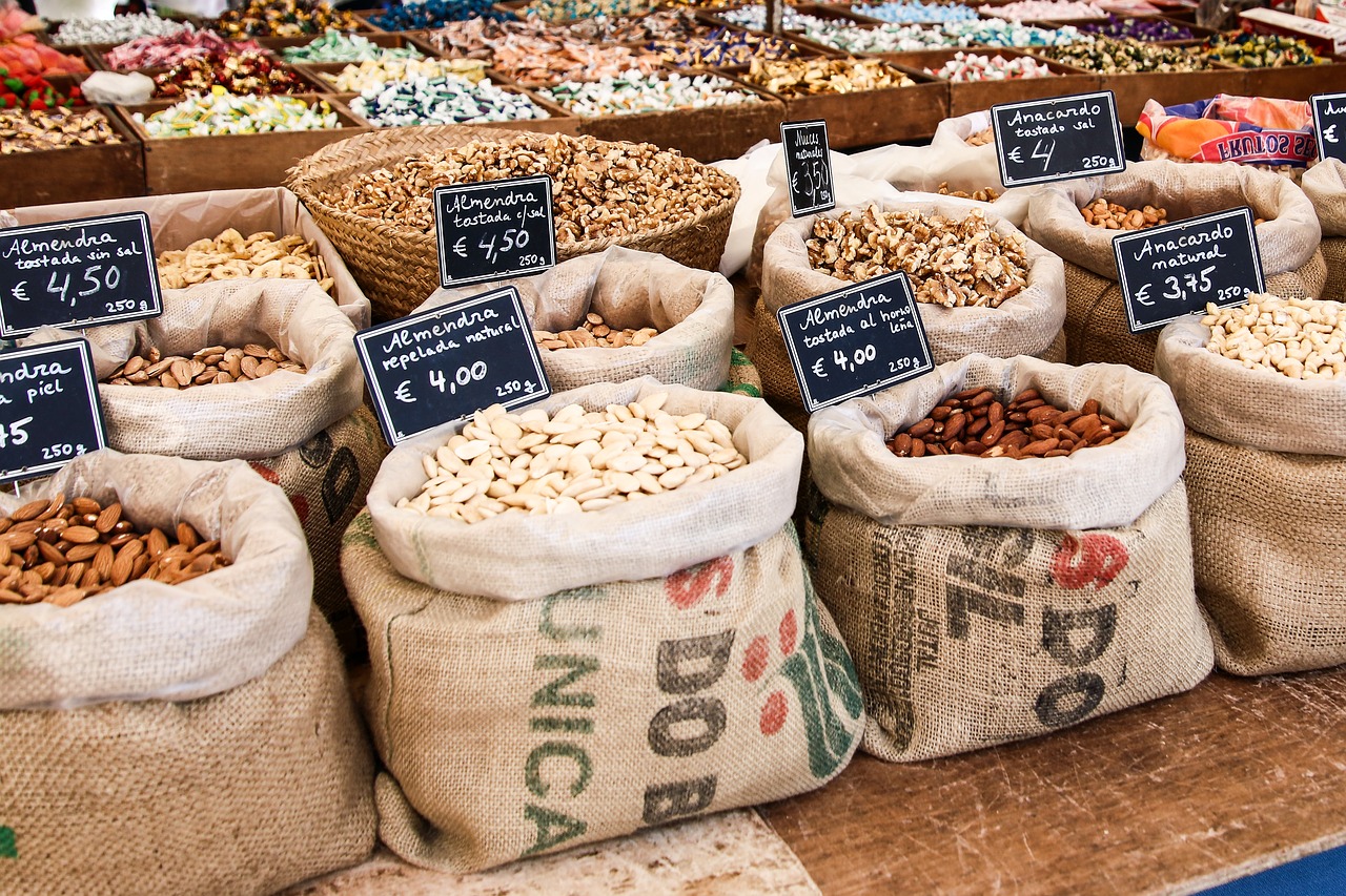 Image - market nuts sell food market stall