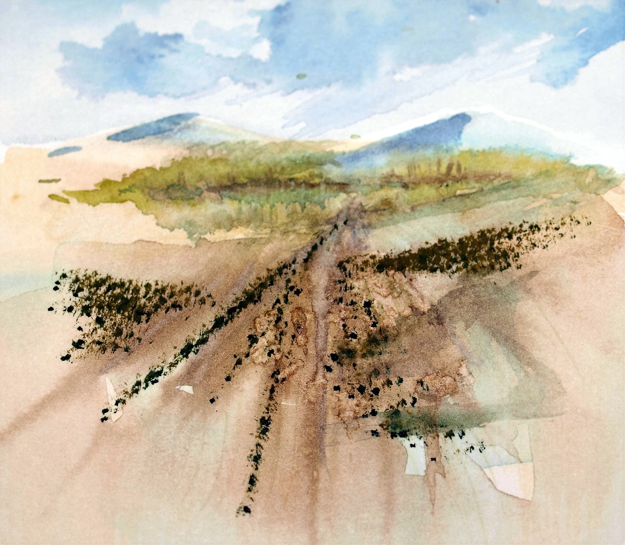 Image - watercolour landscape card painting