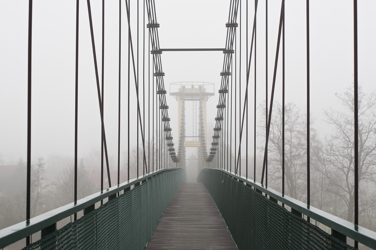 Image - bridge footbridge rope railings