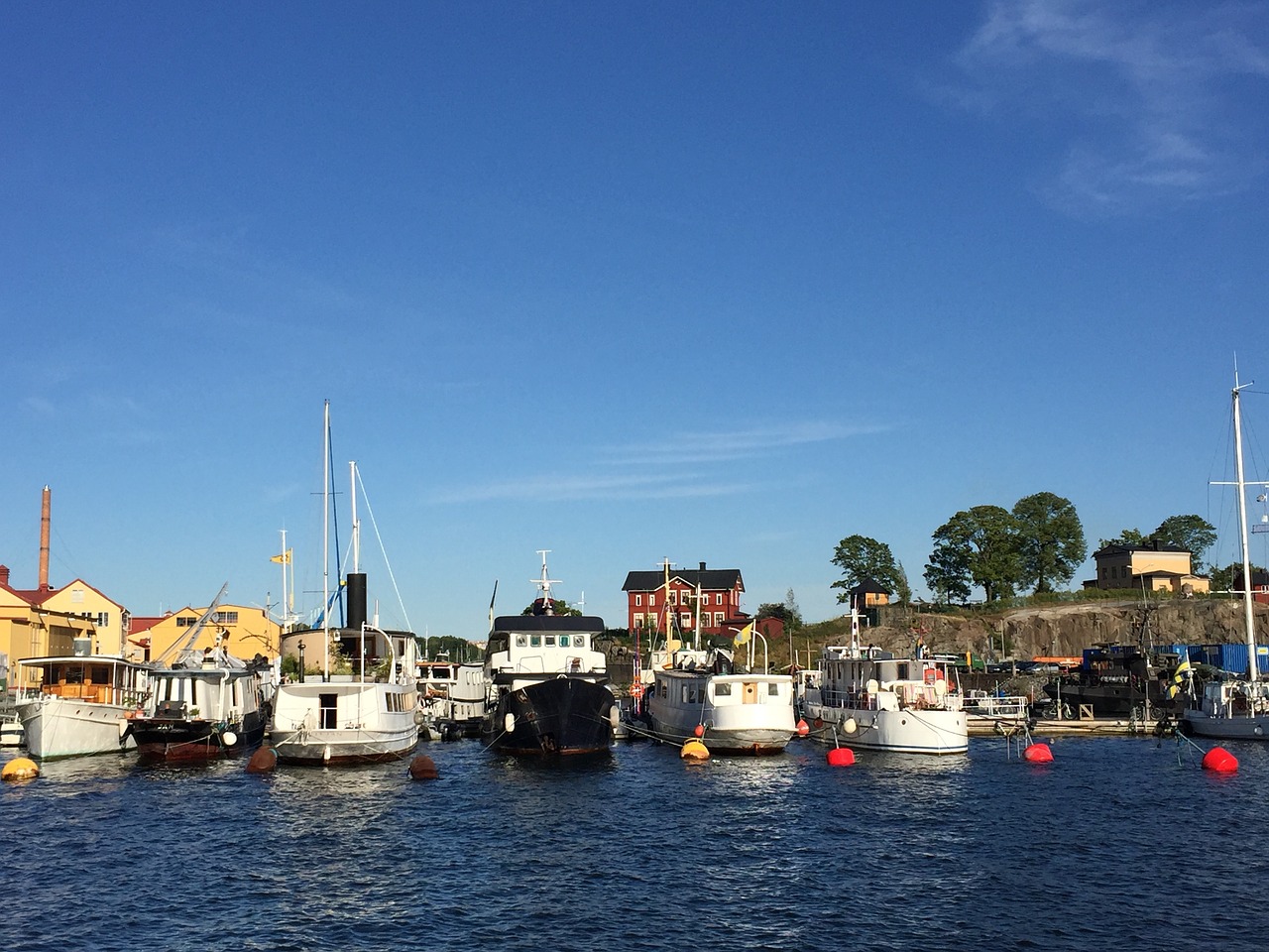 Image - stockholm sea boats water summer