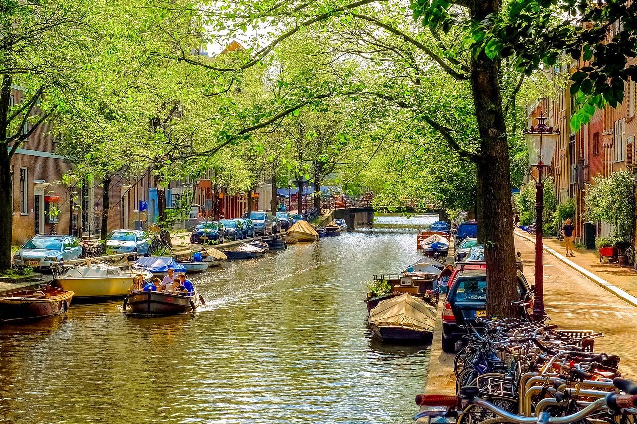 Image - canal water river motor boat