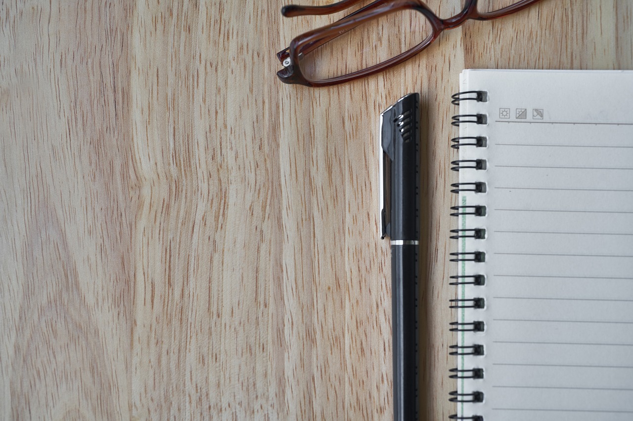 Image - notebook pen eyewear article note