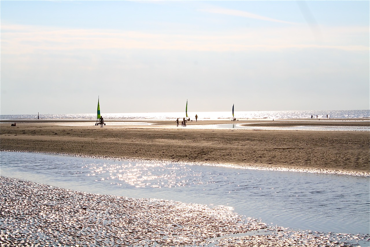 Image - beach sailboats side horizon