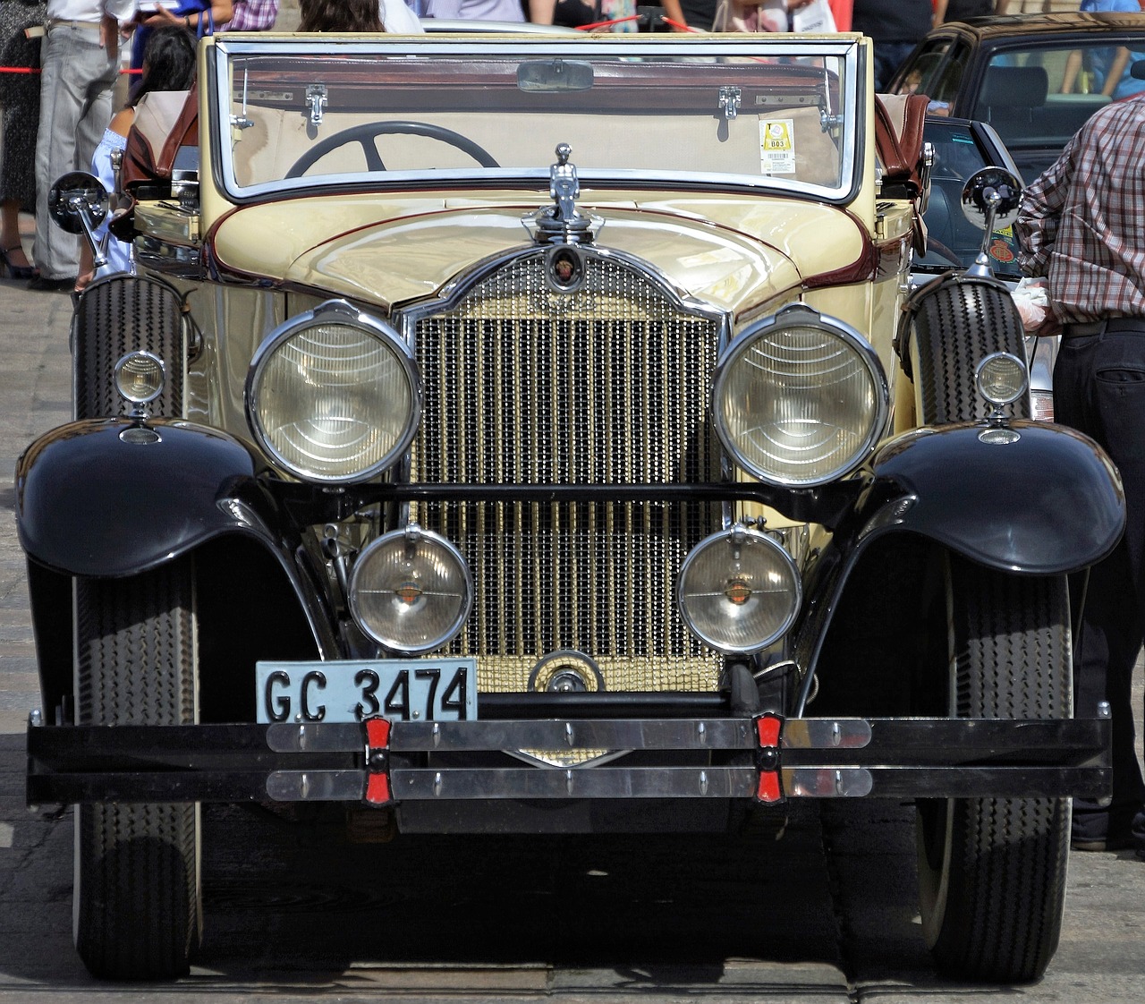 Image - vintage old open top car motor