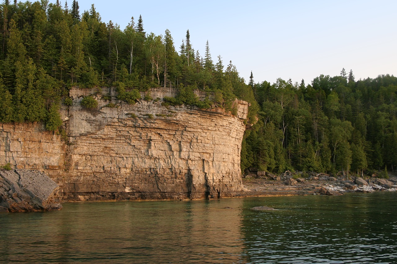 Image - coast cliff rocks shore lake