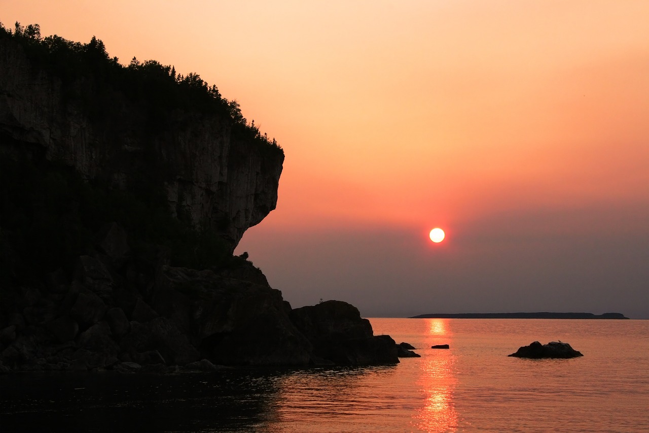 Image - coast cliff rocks shore lake