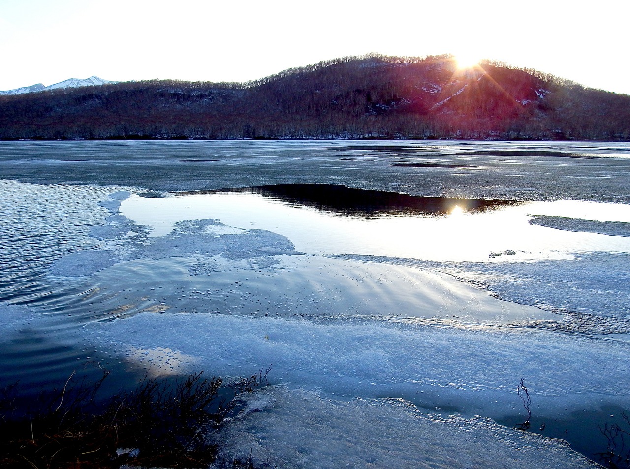 Image - spring lake ice mountains sky
